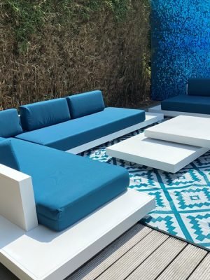 Loungeset Ibiza aluminium versie met wit onderstel