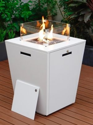 Vuurtafel vierkant aluminium