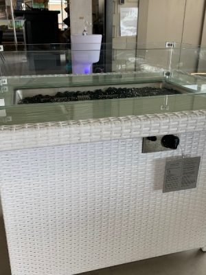 Vuurtafel rechthoek kunststof rattan