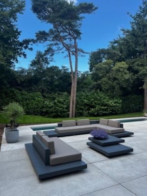 Loungeset Ibiza aluminium versie antraciet onderstel