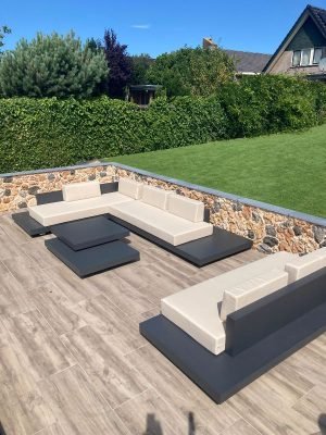 Loungeset Ibiza aluminium versie antraciet onderstel