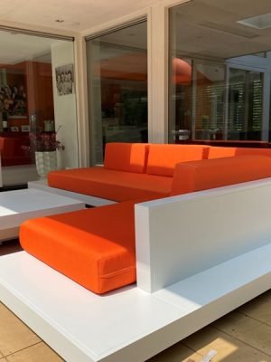 Loungeset Ibiza aluminium versie met wit onderstel