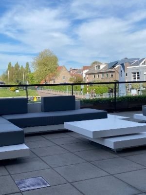 Loungeset Ibiza aluminium versie met wit onderstel